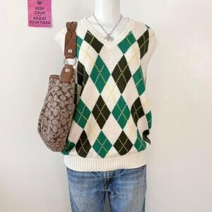 Vintage Lands' End Argyle Sweater Vest